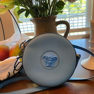 VERSACE AUTHENTIC Blue Round Crossbody Bag